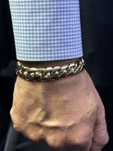 14K Yellow Gold Solid Miami Cuban Bracelet