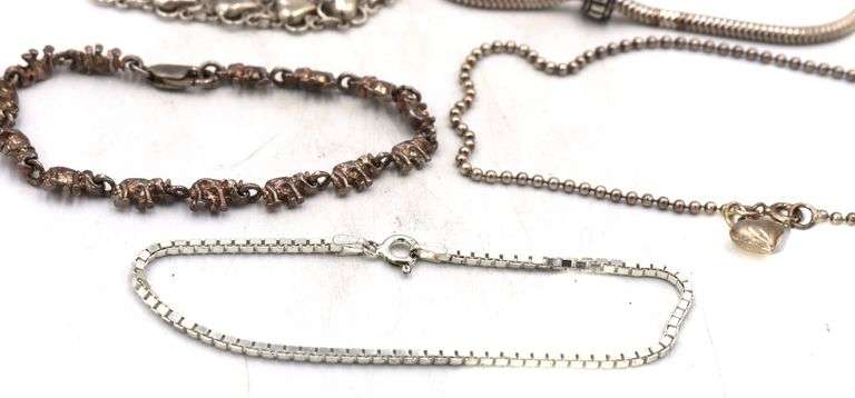 Group lot of 8 Vintage 925 sterling silver bracelets