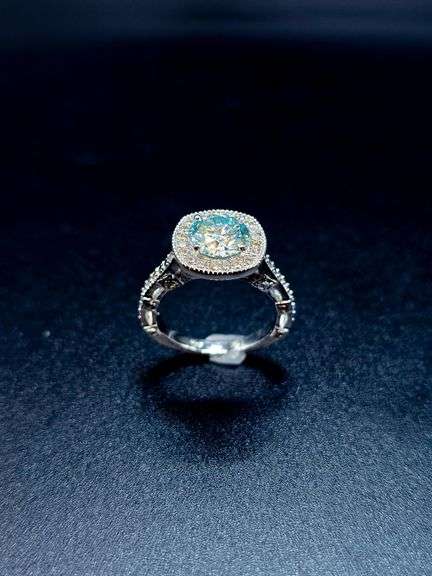 4 Kt White Gold Plated Sparkling 3.15 Ct White Blue Ice Lab Simulated Diamond Ring