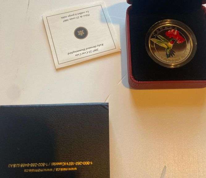 2007 Canada Enamel 25 Cent Humingbird Specimen