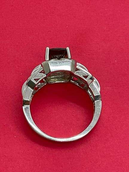 CERTIFIED BRAND NEW 14K WHITE GOLD DIAMOND AND GREEN TOURMALINE RING