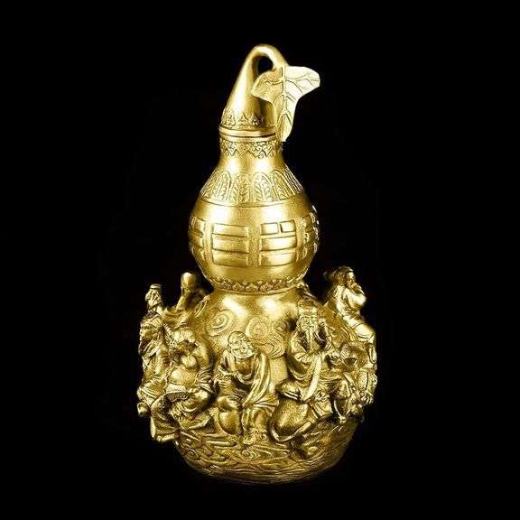 7.5" Golden Brass Feng Shui Bagua for Health & Prosperity