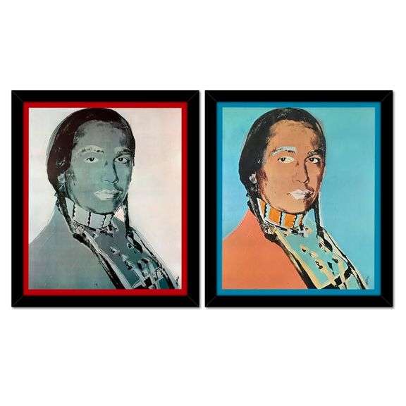 American Indian  2 Piece Set (Red & Blue) by Warhol