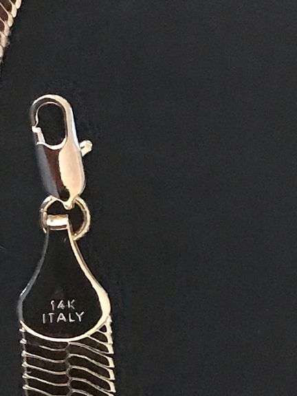 Huge 42 Gram 14 Kt Gold Plated Herringbone Necklace