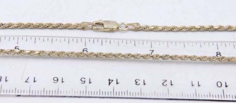 Italian 925 sterling silver rope chain necklace