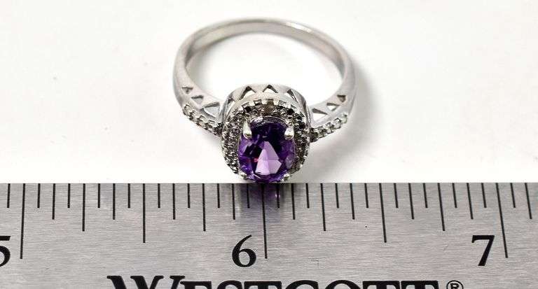 Amethyst Gemstone Ring in Sterling Silver