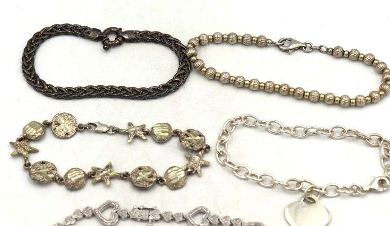 Group lot of 5 Vintage 925 sterling silver bracelets