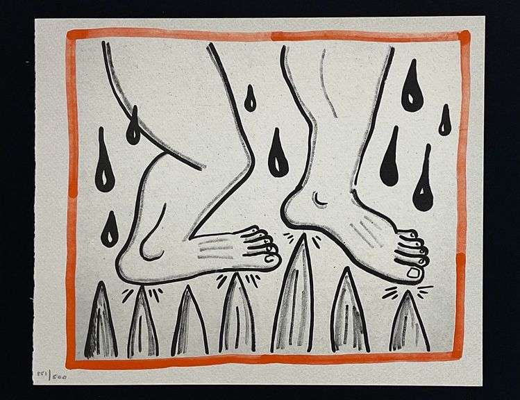 Highly Collectible Limited Edition Keith Haring Screenprint in Colors
