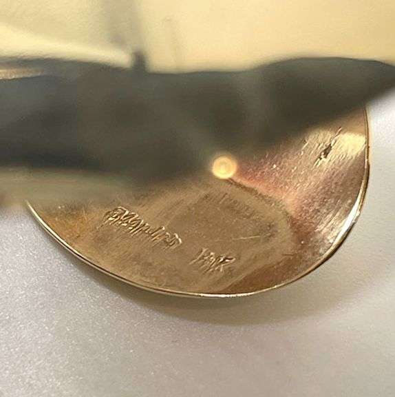 Art deco 14k yellow gold cuff bracelet