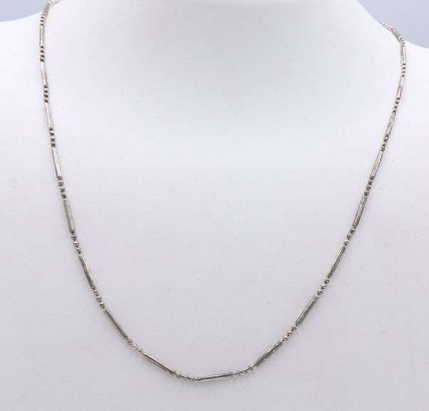Vintage 925 sterling silver Mexico beads chain necklace