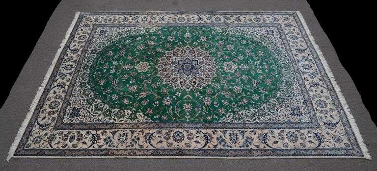 Handmade w/Silk Persian Nain 8.4x11.9