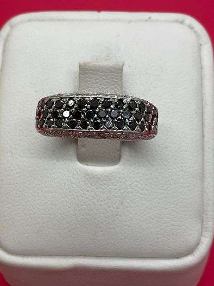 certified 14k white gold diamond ring / band