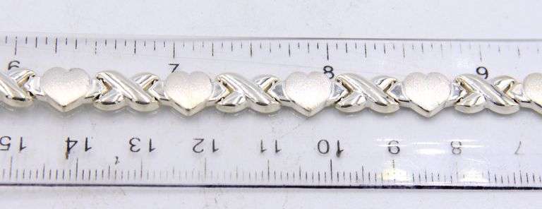 925 Sterling silver XO link bracelet