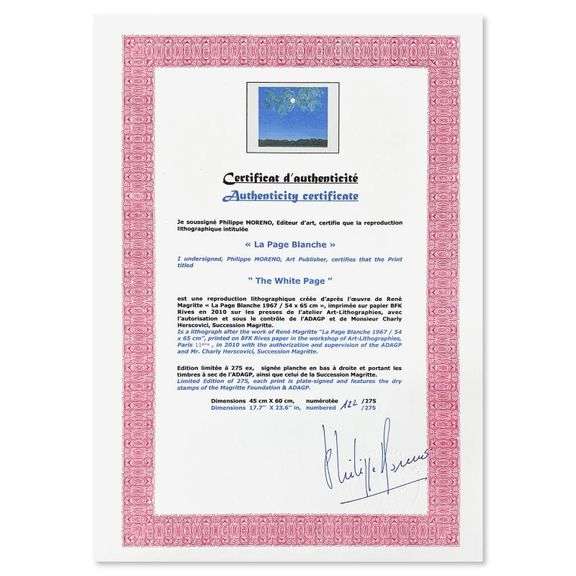 La Page Blanche by Rene Magritte (1898-1967)