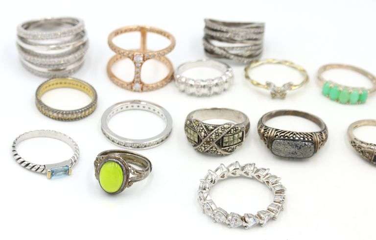 Group lot of Vintage 925 sterling silver rings