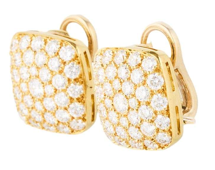Suna Bros 4.50ctw Diamond Cushion Shaped Earrings in 18K