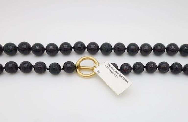 Black Matrix Opal Beaded Necklace