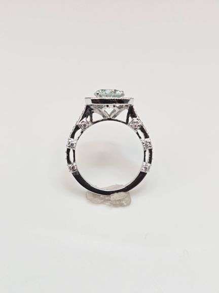 4 Kt White Gold Plated Sparkling 3.15 Ct White Blue Ice Lab Simulated Diamond Ring