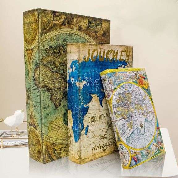 Set of 3 Vintage Book Hidden Boxes Storage