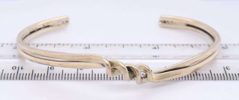 Vintage 925 Sterling Silver Twisted Bangle Bracelet