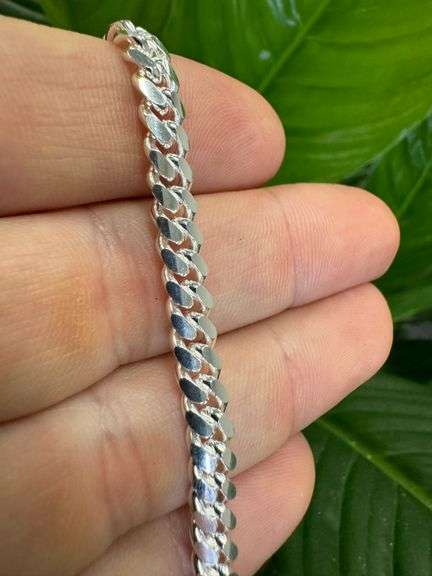 Sterling Silver Solid Miami Cuban Link Chain 5.7mm 925 Italy Heavy Curb Bracelet 8" Inch