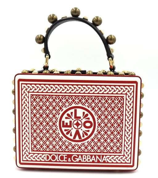 Dolce & Gabbana Playing Card Box Handbag W/Long Strap
