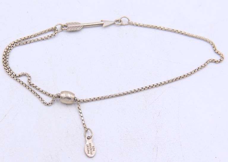 Group lot of 2 vintage 925 sterling silver bracelets
