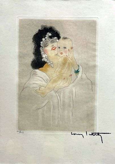 Rare Louis Icart Original Color Etching Circa 1940