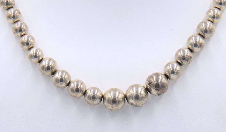925 Sterling Silver Ball Link Chain Necklace