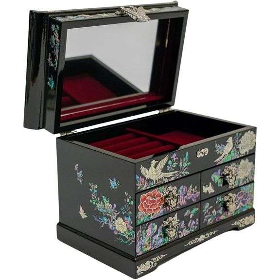 Mother of Pearl Luxury Wooden Jewelry Organizer