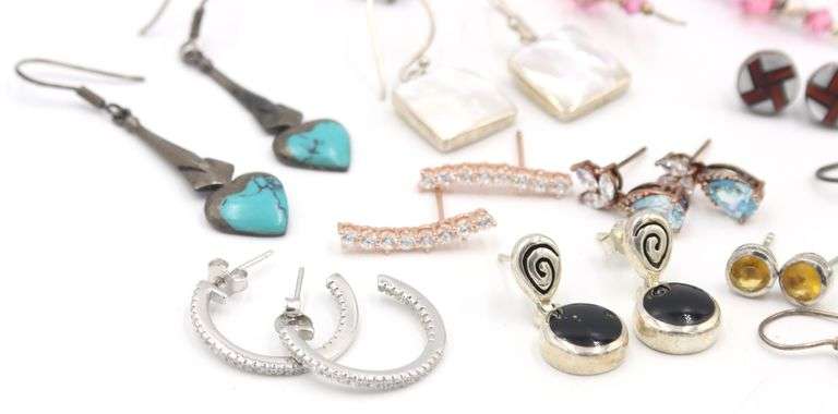 Group lot of Vintage 925 sterling silver earrings