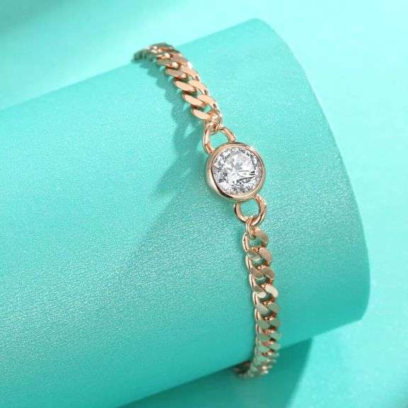 14 Kt Tri-layered Yellow Gold Plate Tennis Bracelet