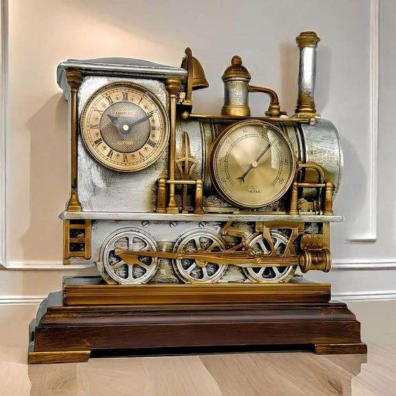 Industrial Steampunk Locomotive Table Clock