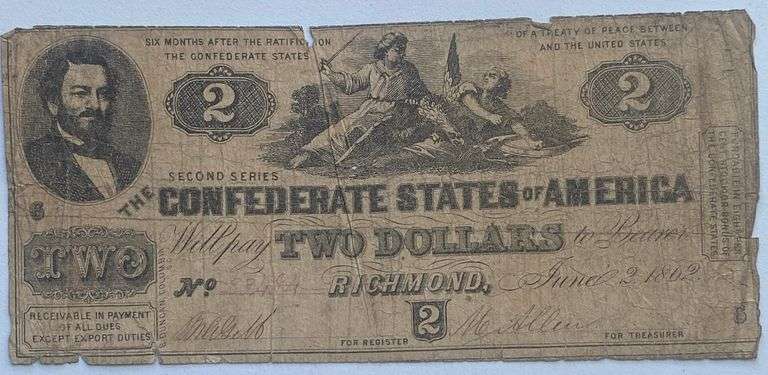 $2 CSA June 2 1862 Series Note