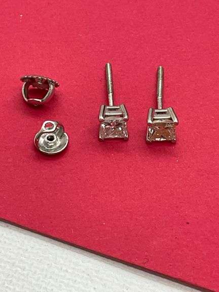 CERTIFIED 14K WHITE GOLD DIAMOND STUDS