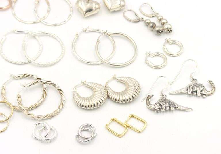 Group lot of Vintage 925 sterling silver earrings