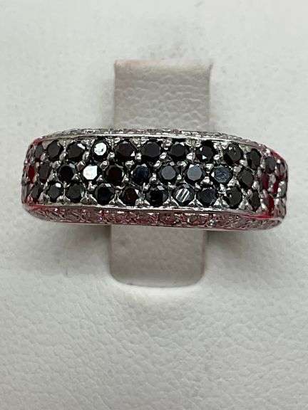 certified 14k white gold diamond ring / band