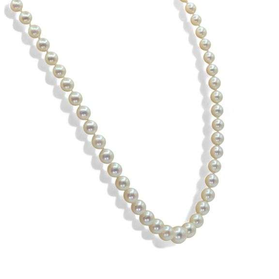 Mikimoto Natural White pearl Graduated Riviera Necklace