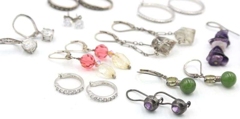 Group lot of Vintage 925 sterling silver earrings