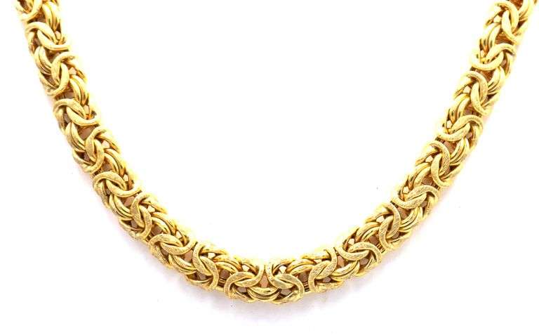 Italian 925 sterling silver Byzantine necklace