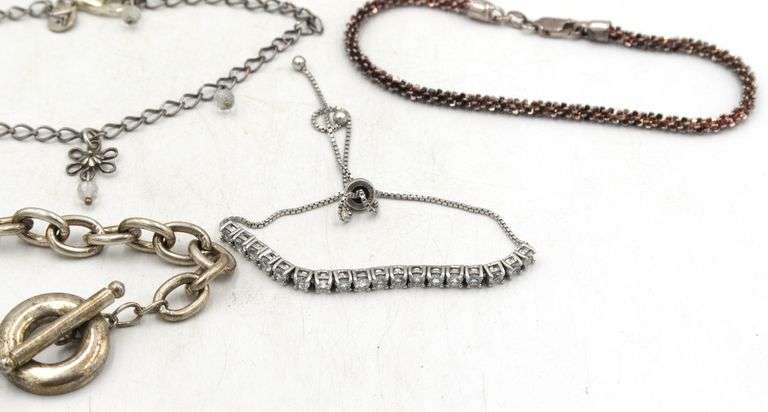 Group lot of 7 Vintage 925 sterling silver bracelets