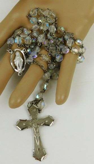 Vintage Sterling Filled Crystal Rosary