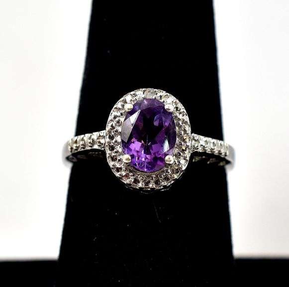 Amethyst Gemstone Ring in Sterling Silver