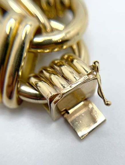Italian hand crafted 14k yellow gold designer bracelet