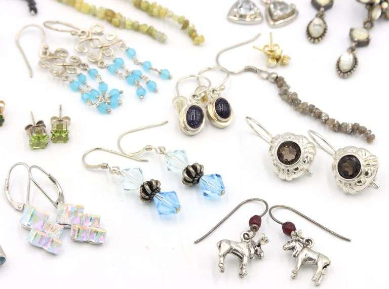 Group lot of Vintage 925 sterling silver earrings