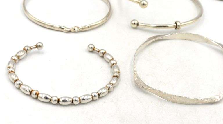 Vintage 925 sterling silver group lot of cuff bangles