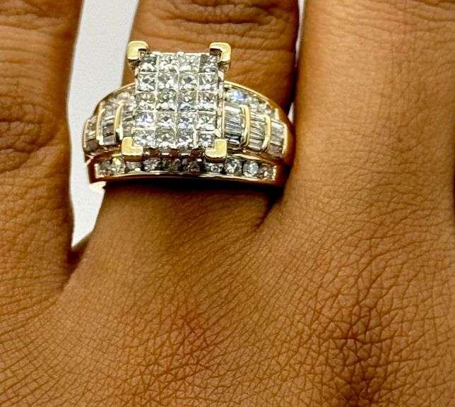 14K Yellow Gold Princess Cut Diamond Cinderella Engagement Ring