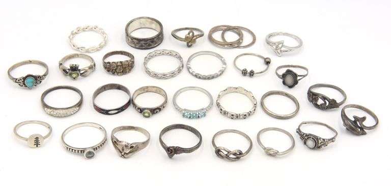 Group lot of Vintage 925 sterling silver rings