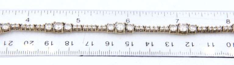 925 Sterling silver cubic zirconia link tennis bracelet