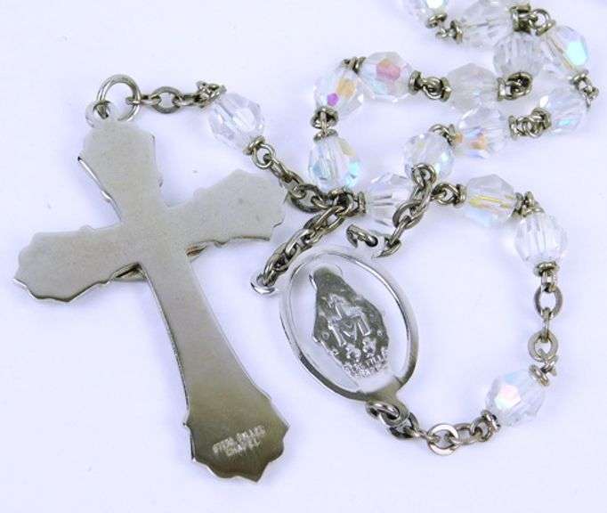 Vintage Sterling Filled Crystal Rosary